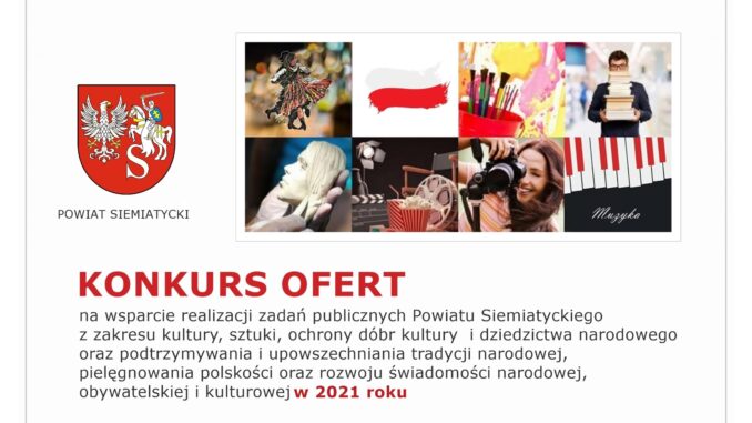 grafika otwarty konkurs ofert kultura, sztuka itd powiat siemiatycki