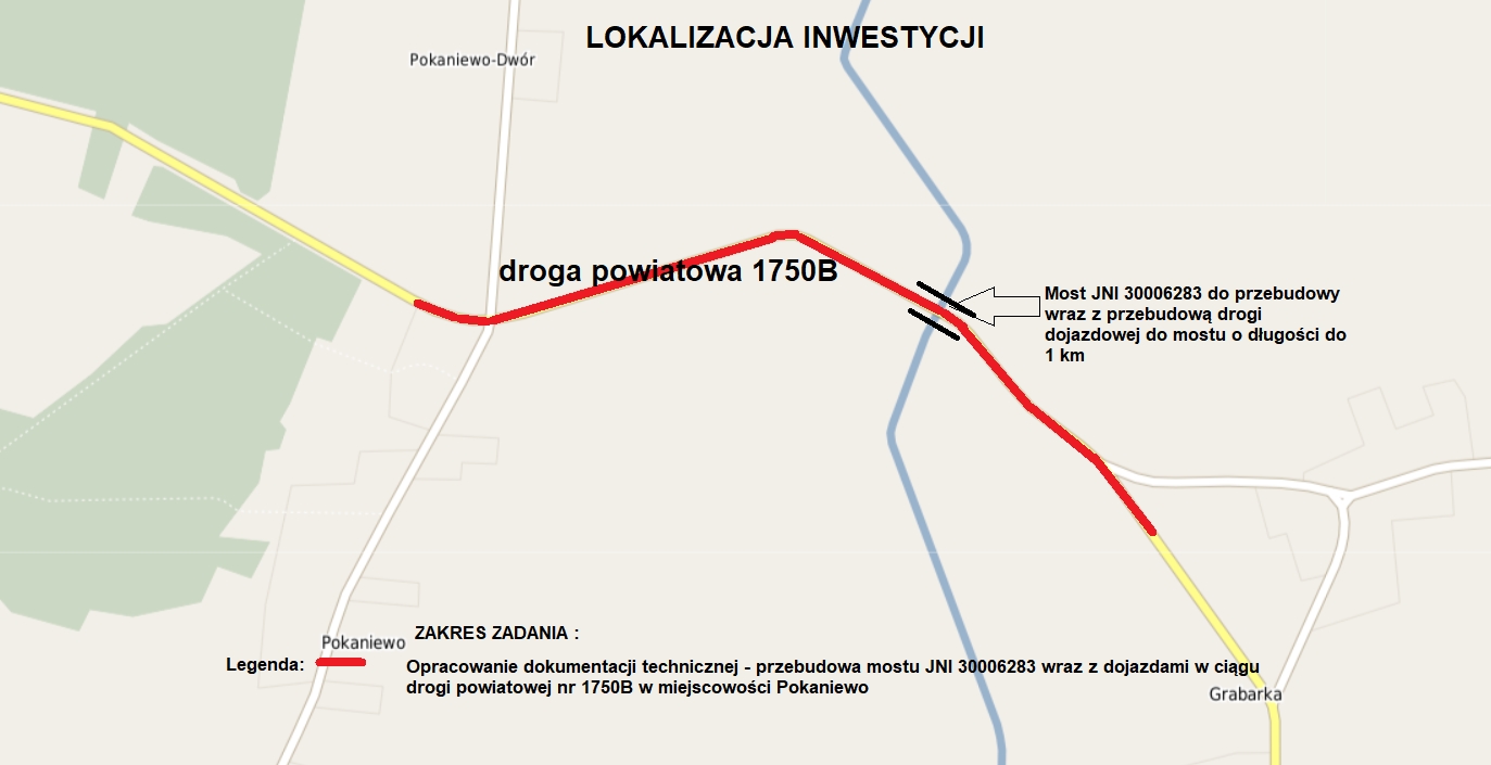 lokalizacja mostu pokaniewo