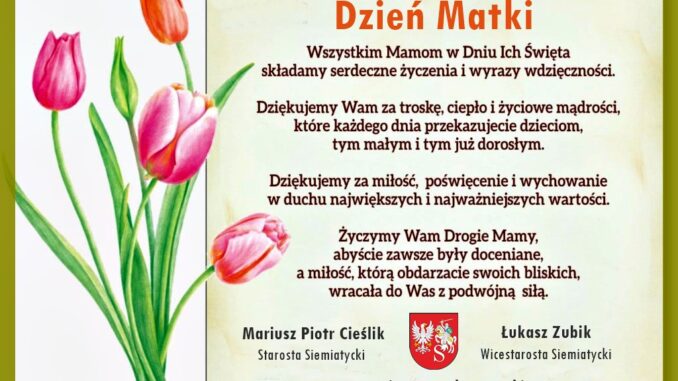 dzień matki 1 życzenia dzień matki