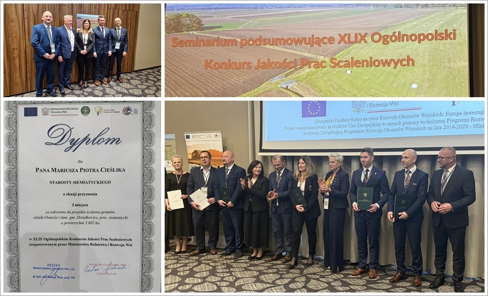 kolaż zdjęć nagroda scalenia gruntów